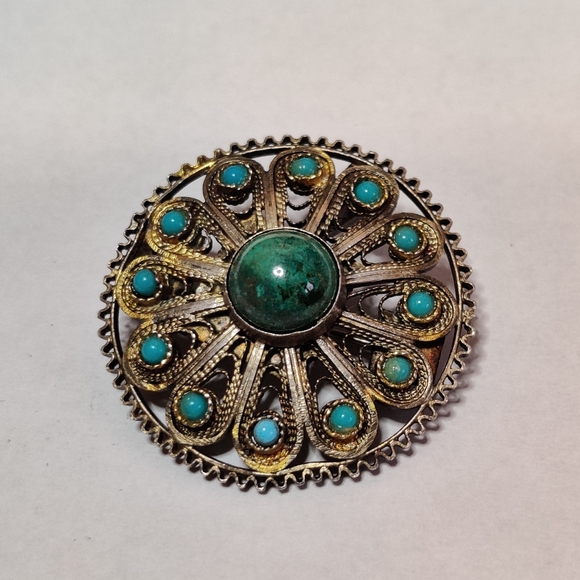 Vintage Sterling Silver Filigree Brooch/Pendant - Picture 13 of 15